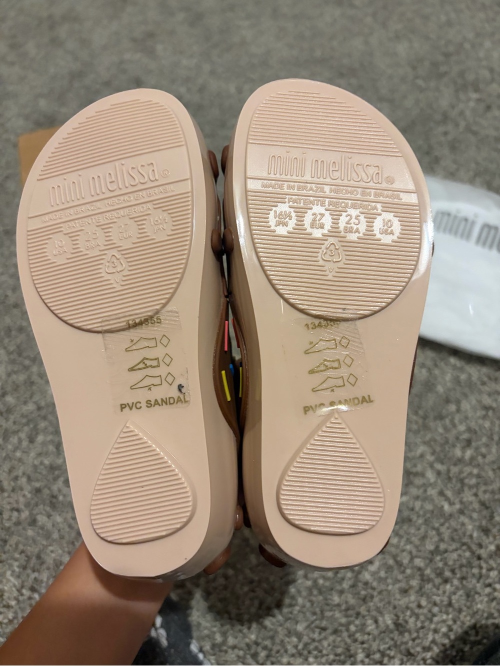 FINAL⬇️NWB RARE Mini Melissa Brown Donut Mary Jane Shoes with Pink Insole - Picture 2 of 9